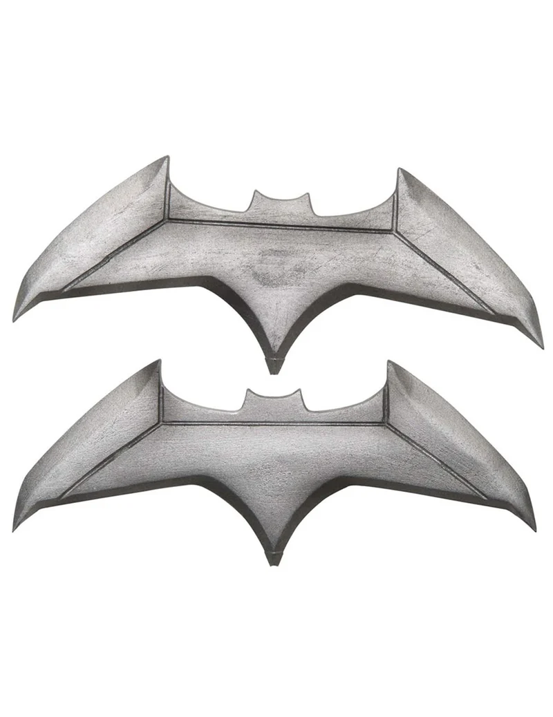 Batarang Batman™-Zubehör für Kostüme Spielzeug-Wurfwaffe 2 Stück silberfarben