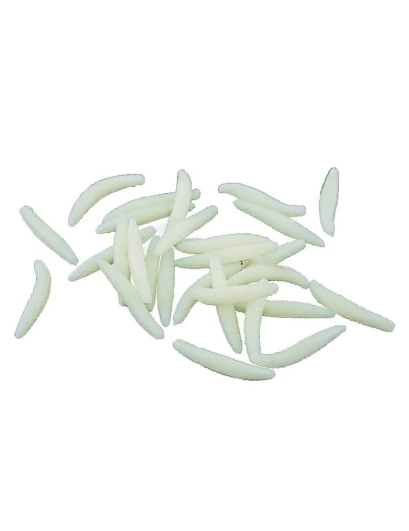 40 weiße Maden 3 cm