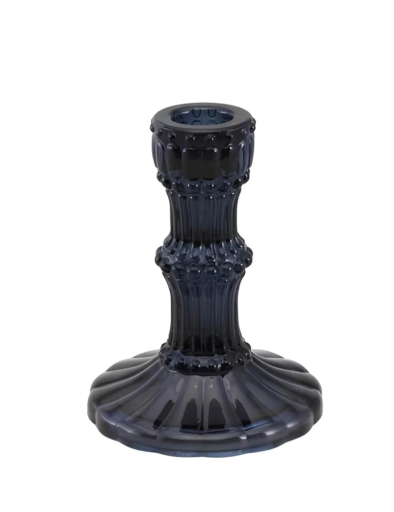 Kerzenhalter aus schwarzem Glas 12 cm