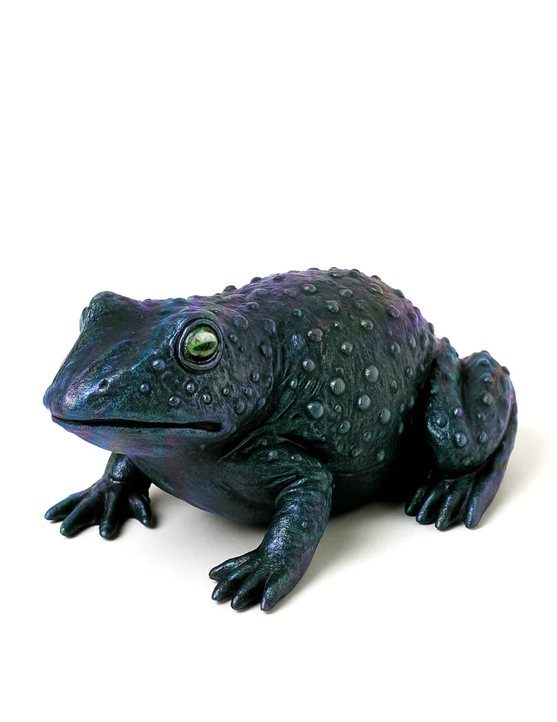 Plastikfrosch in schimmerndem Grün - 12,5 cm