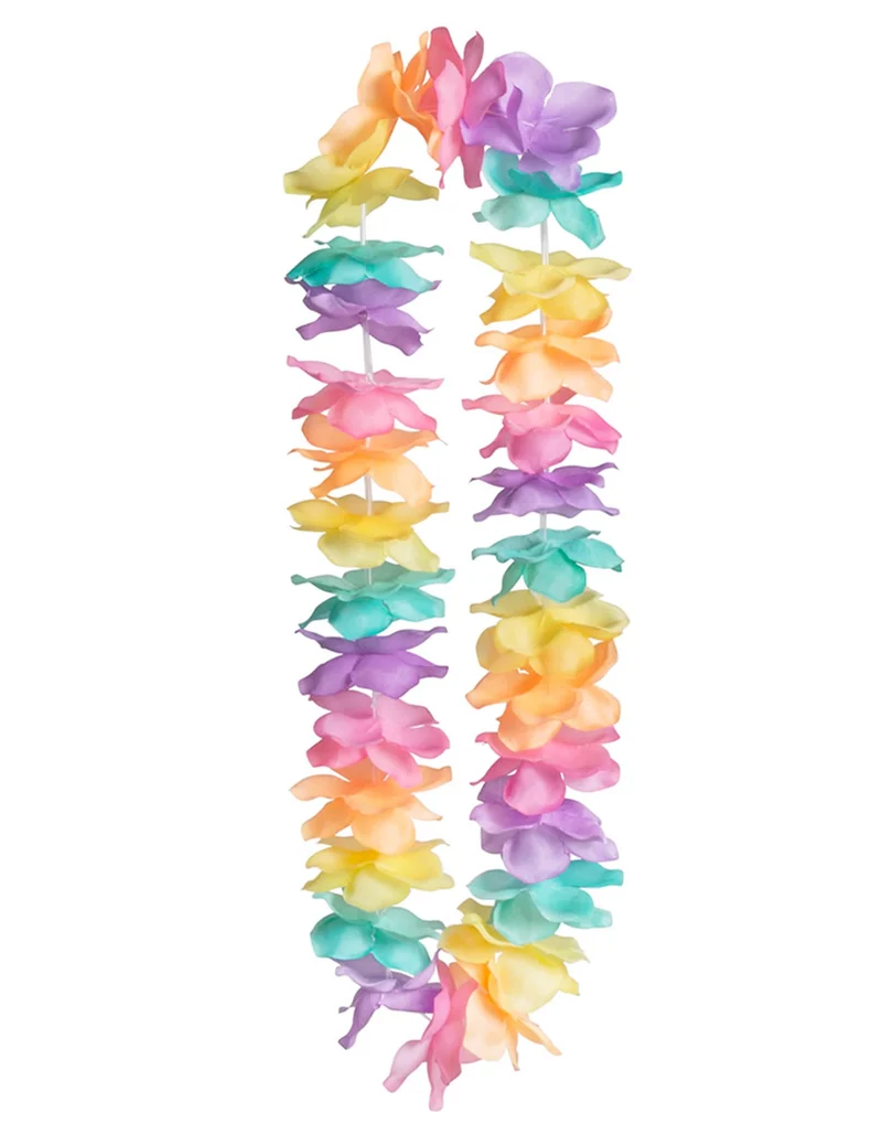 Hawaiianische Blumenkette in Pastelltönen