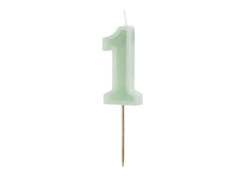 1 Jahr Kerze Mintgrün 10cm
