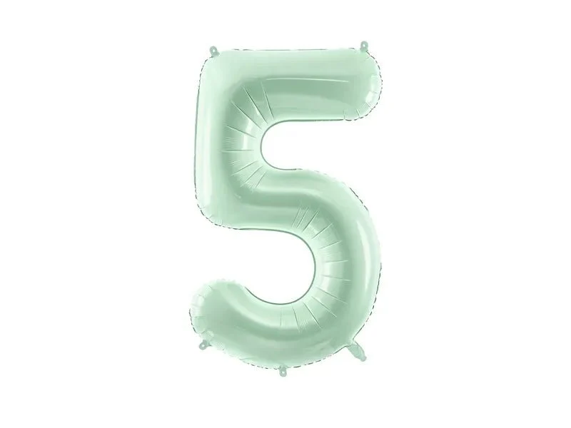 5 Jahre Figur Ballon Mintgrün Leer 72cm