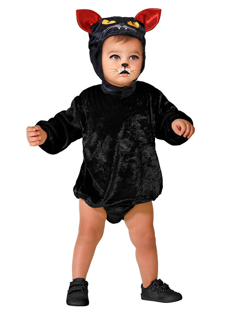 Schwarzes Katzenkostüm für Babys