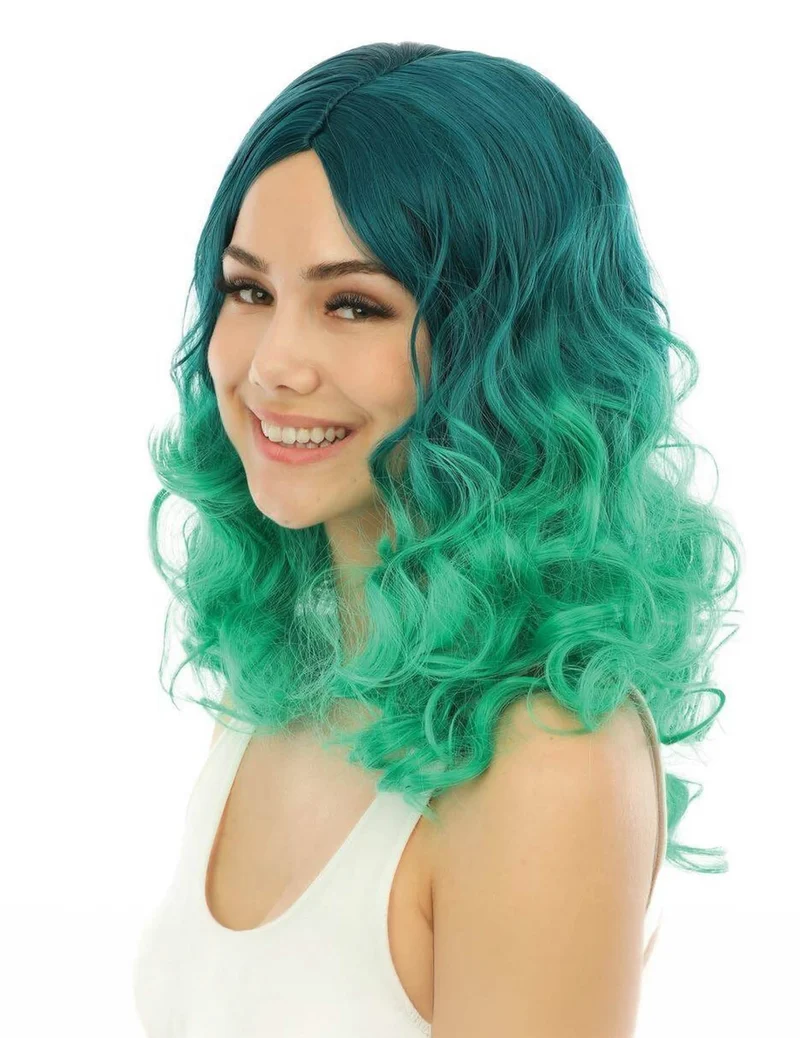 Luxu Tie-Dye Perücke für Damen grün