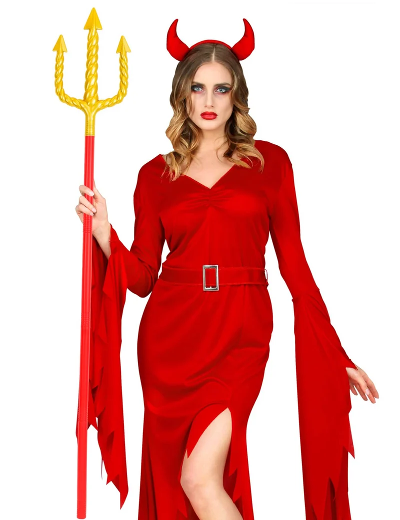 Teufelsgabel Accessoire rot und gold 137 cm