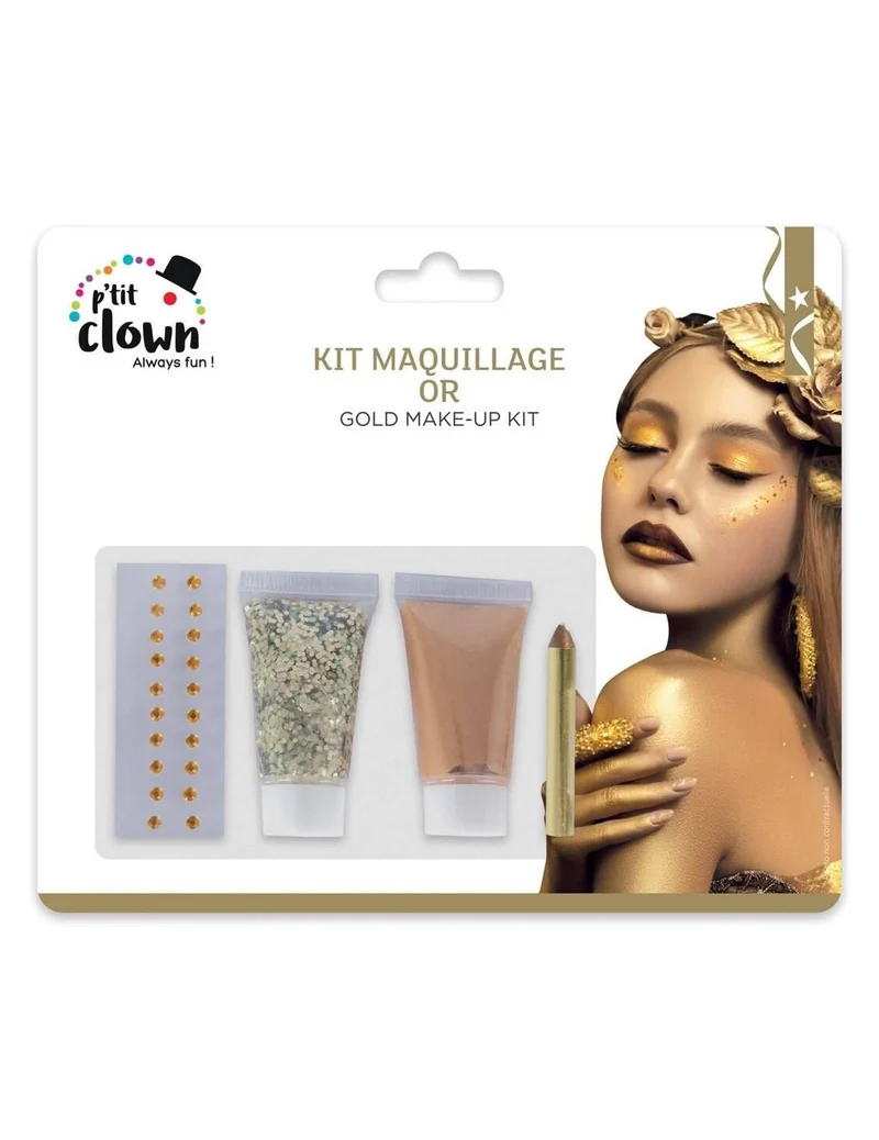 Goldenes Glitzer-Make-up-Set