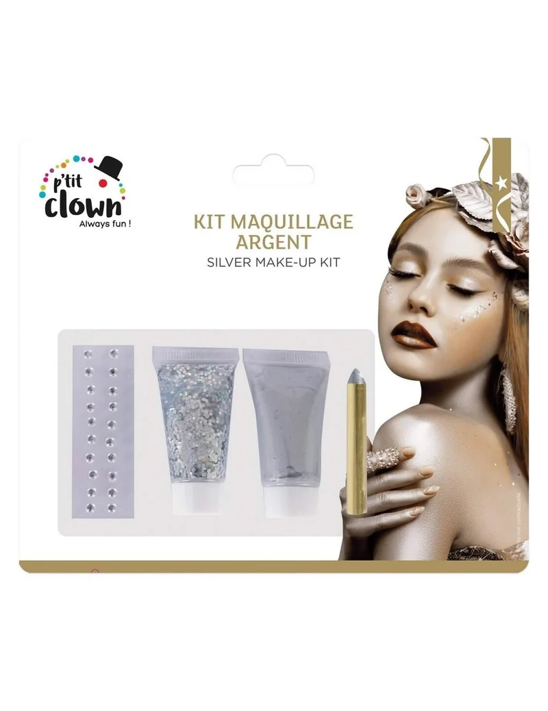 Silbernes Glitzer-Make-up-Set