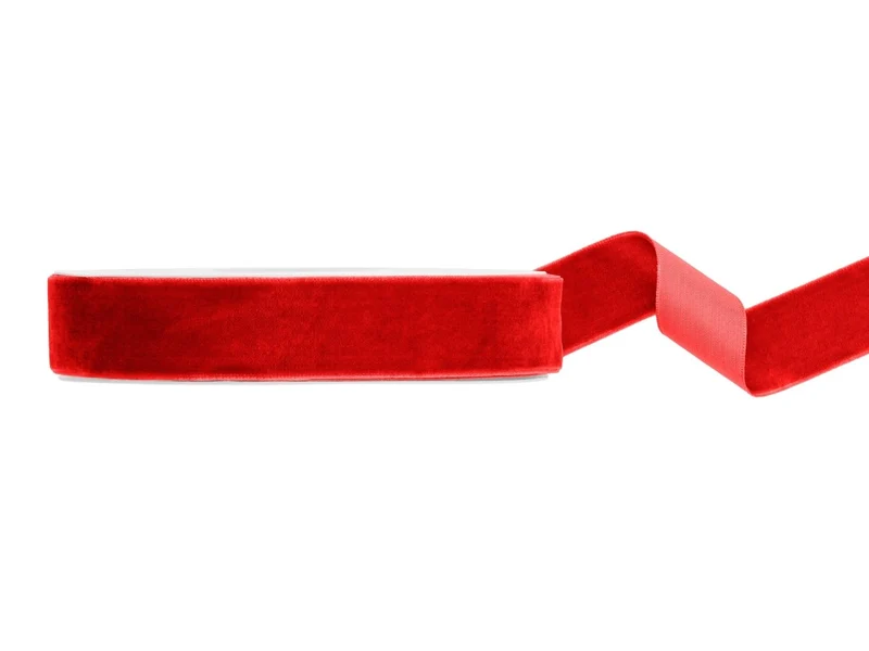 Rote Schleife Velours 10m