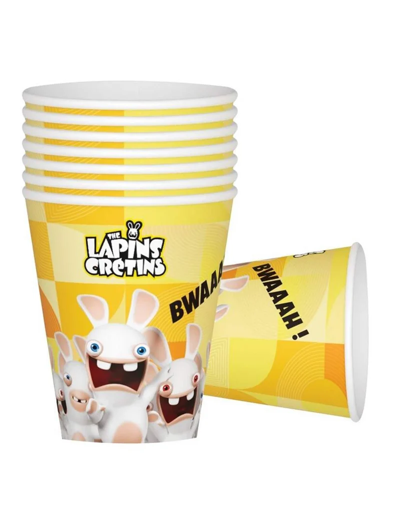 8 Raving Rabbids™ Pappbecher 200 ml