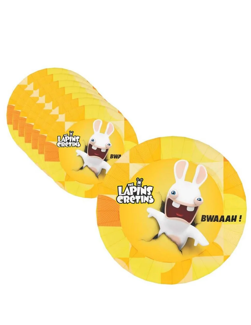 8 Raving Rabbids™ Pappteller 23 cm