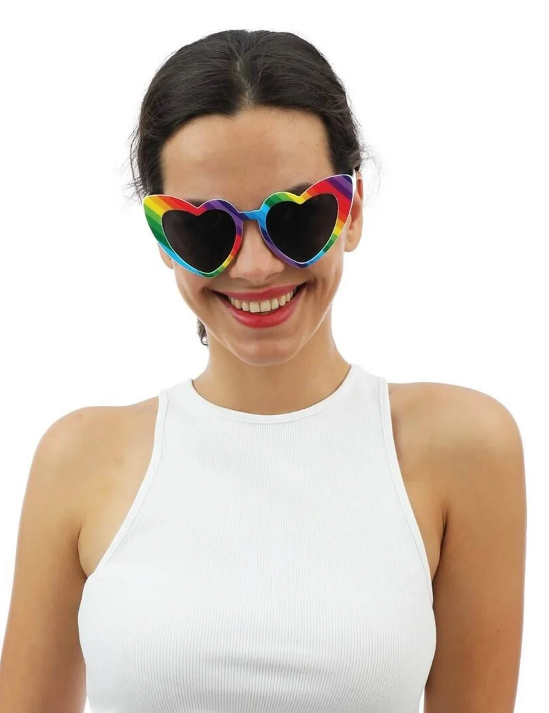 Regenbogen-Herzbrille für Erwachsene