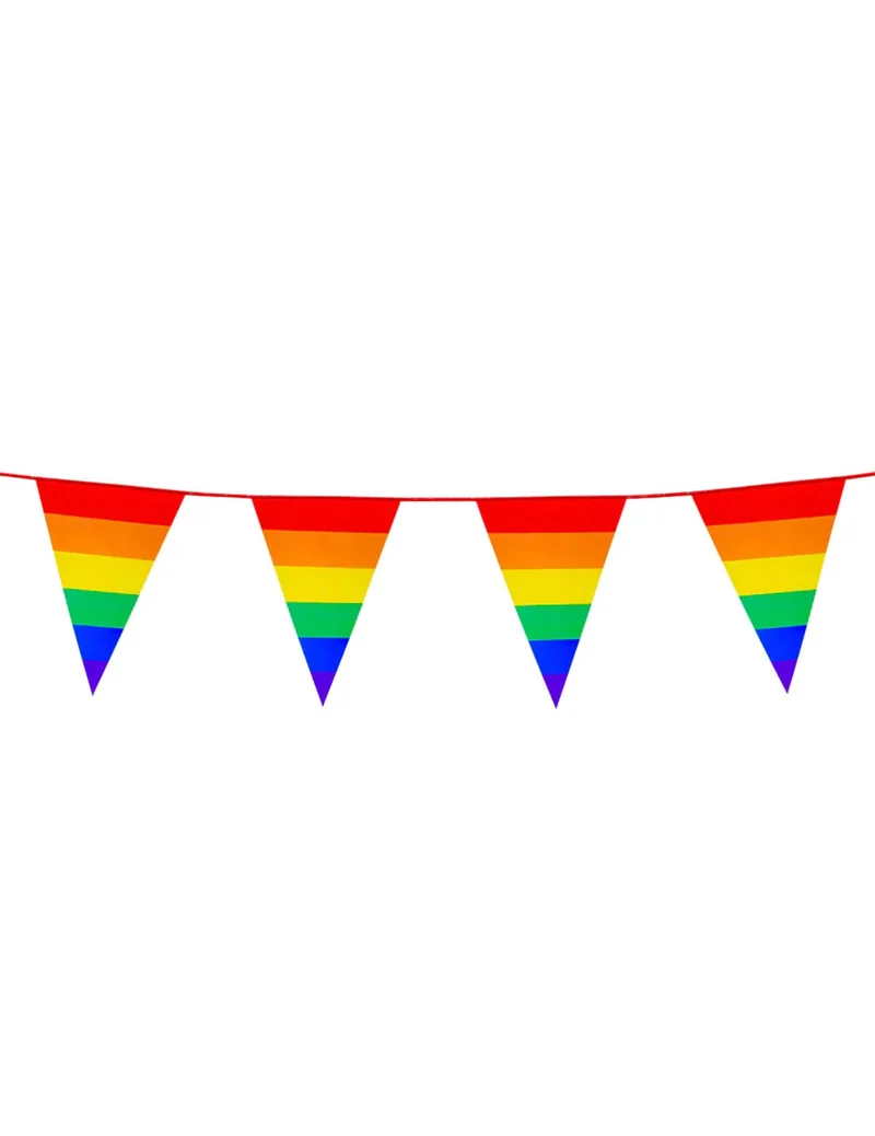 Regenbogen-Wimpelgirlande 10 m