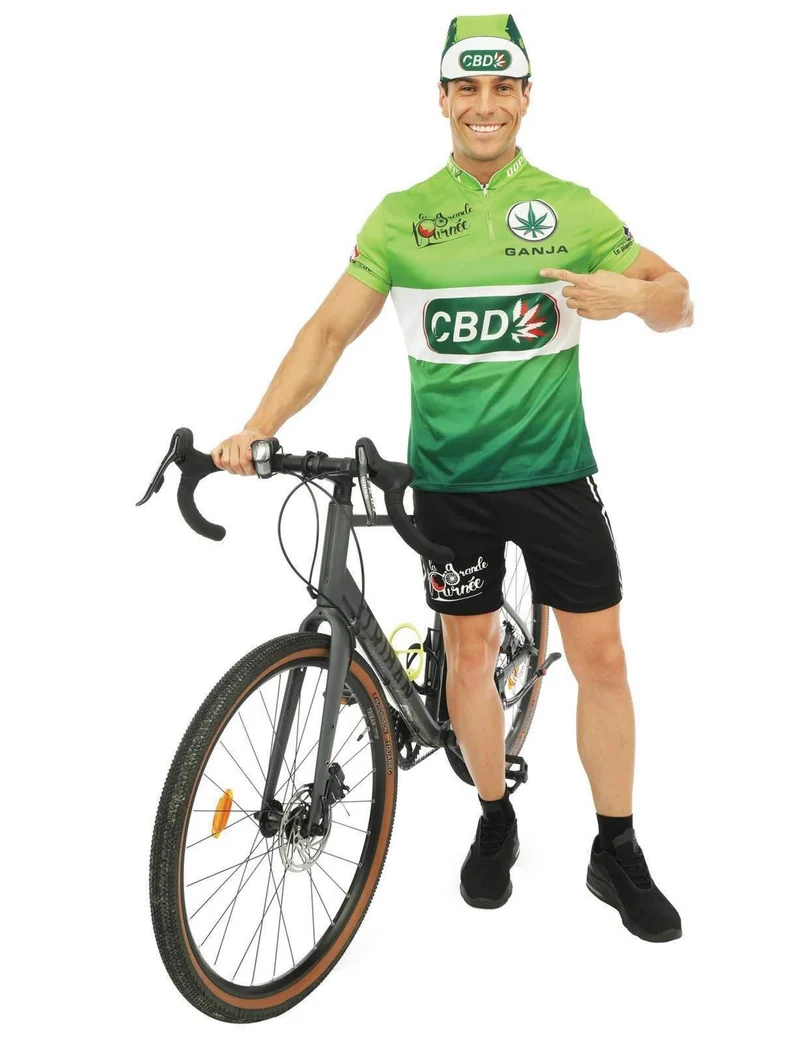 Witziges CBD Radfahrer Kostüm für Herren grün