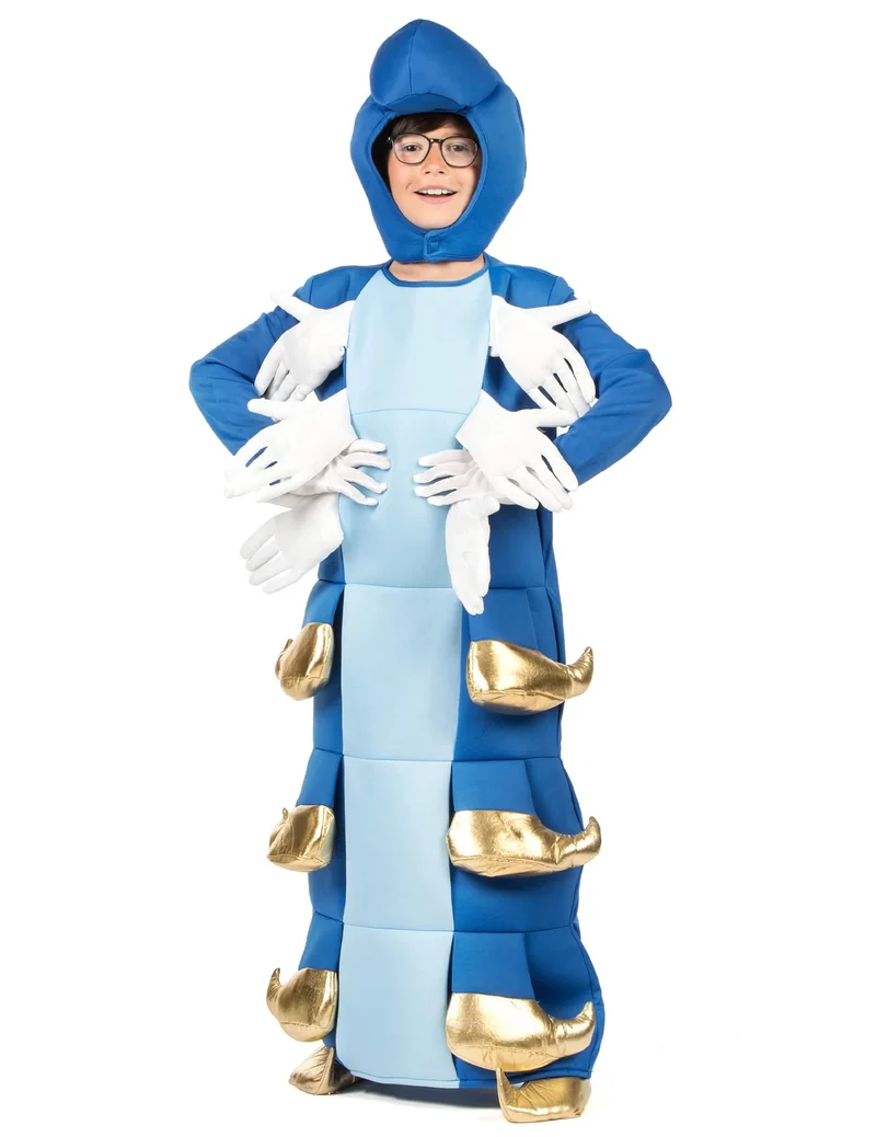 Blaue Raupe Kostüm für Kinder