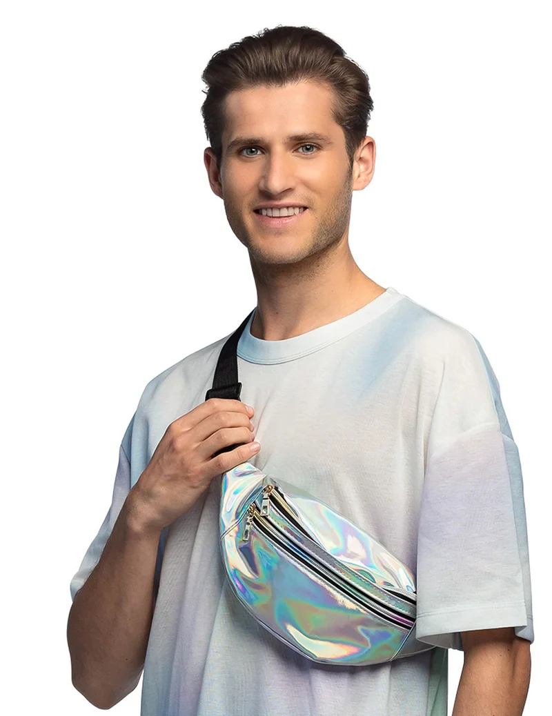 Holographische Gürteltasche in Silber
