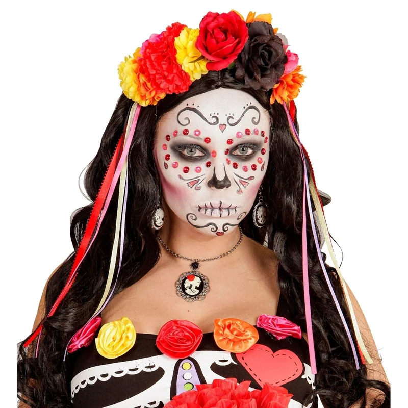 Florales Haarband zum Tag der Toten