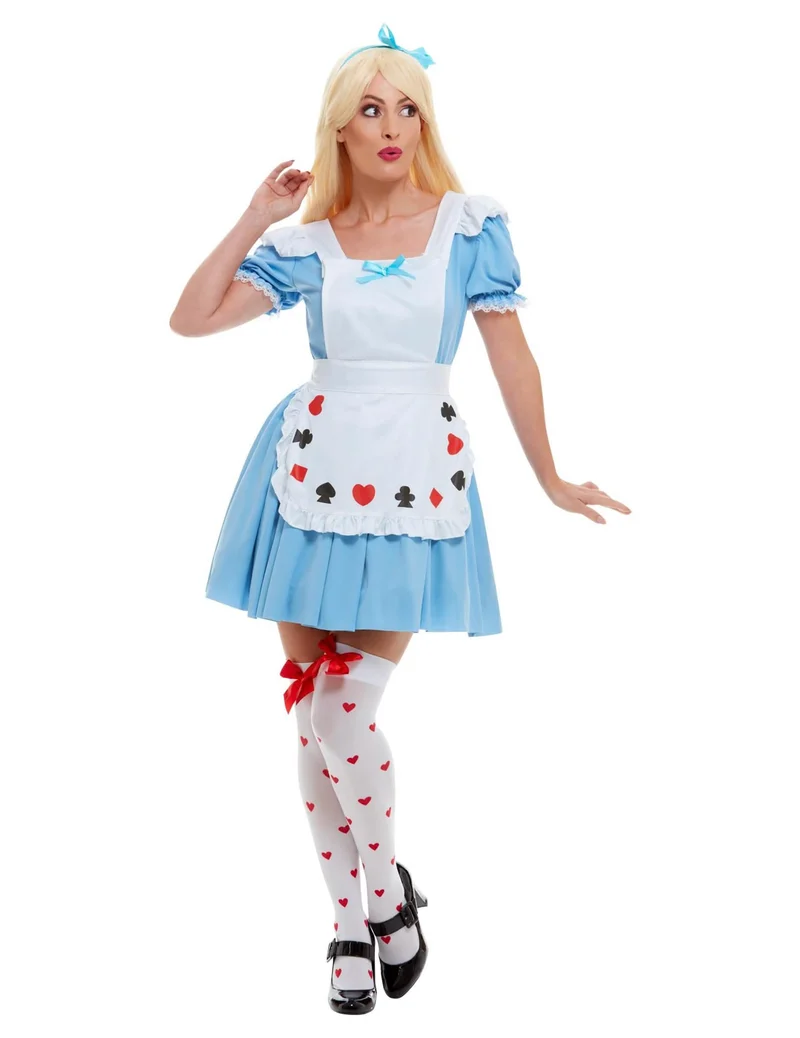 Wunderland-Prinzessinnen Kostüm für Damen mit Schürze und Tüll