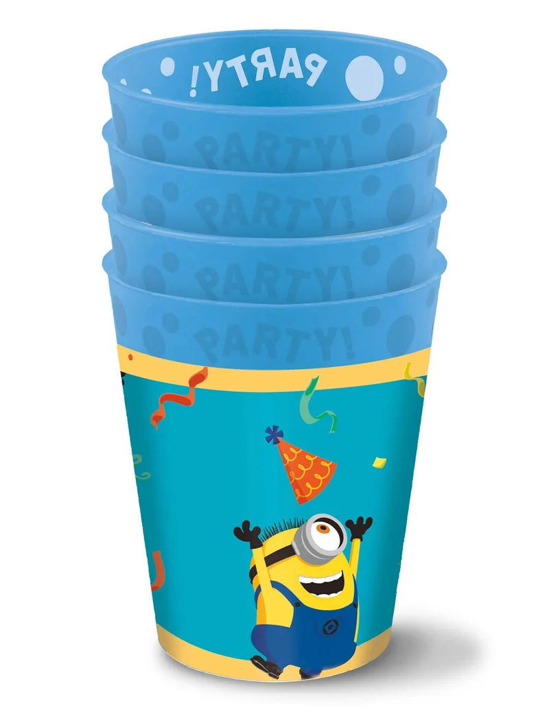 4 Minions™ Mehrwegbecher 21 cm