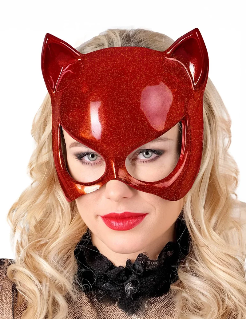 Rote Katzenmaske für Erwachsene