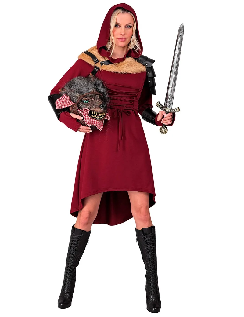 Mittelalterliches Gothic-Kleid für Damen rot