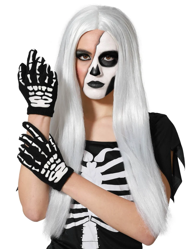 Kurze Skeletthandschuhe für Erwachsene