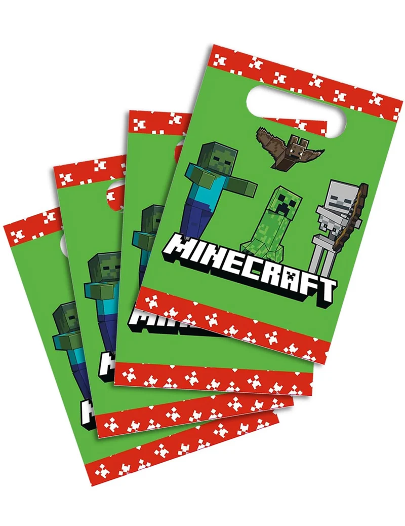 4 Minecraft-Geschenktüten aus Papier
