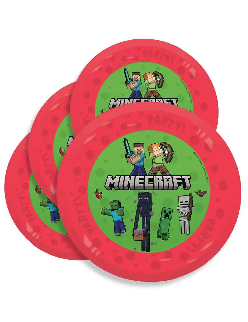 4 Minecraft™ Mehrwegteller 21 cm