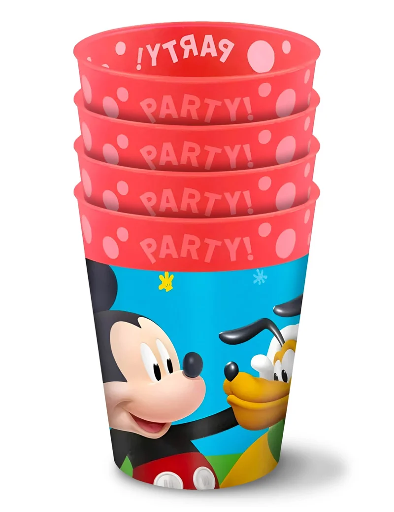 4 Mickey™ 250 ml Mehrwegbecher rot
