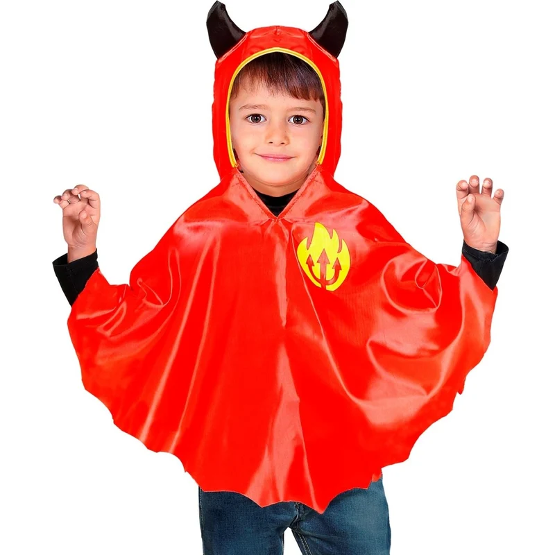 Halloween Poncho Kind Teufel