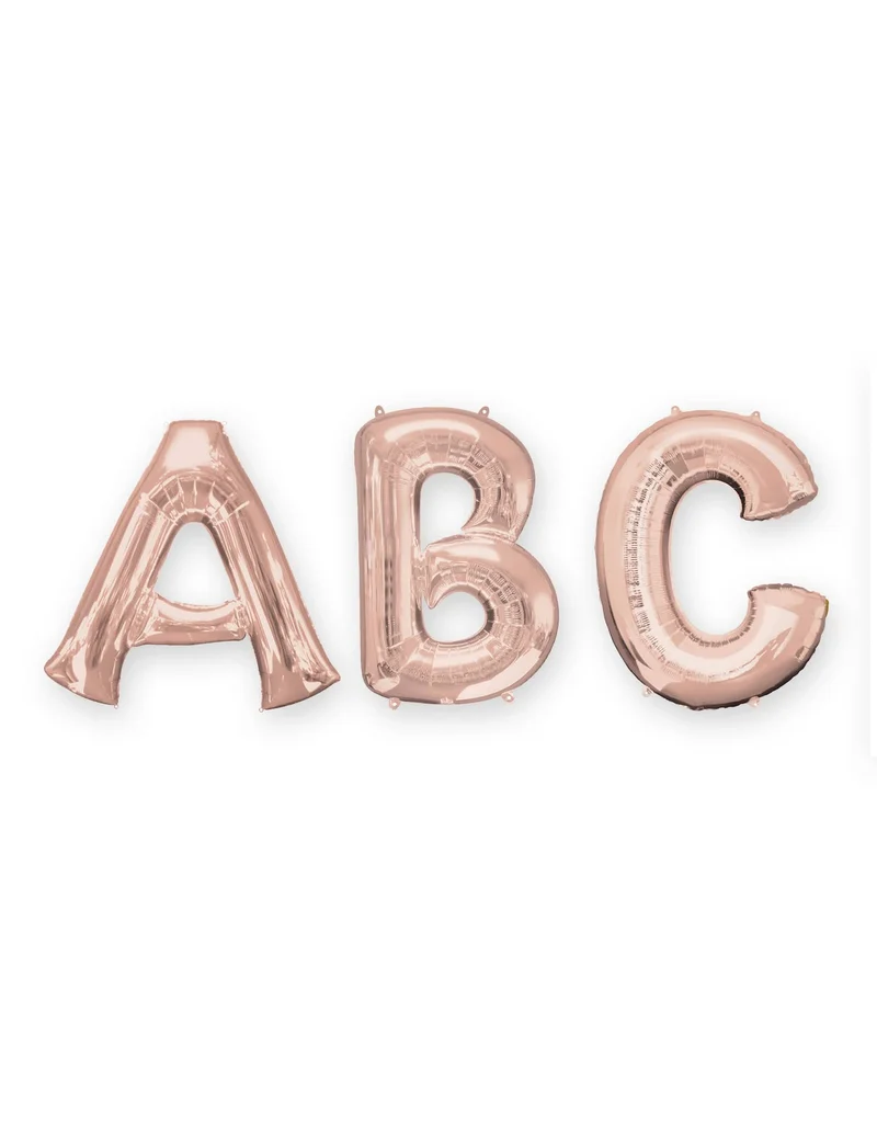 Buchstaben-Aluminium-Ballon Partydeko rosegold 81cm