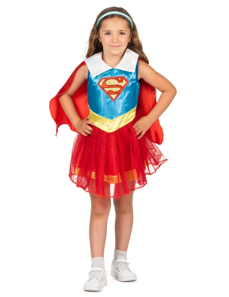 DC Supergirl™-Kinderkostüm Superheldin Blau-Rot-Gelb