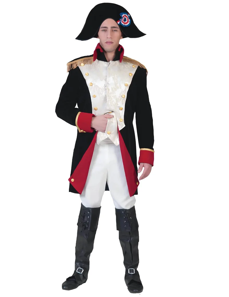 Napoleon-Verkleidung für Herren Deluxe schwarz-weiss-rot