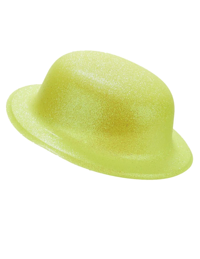 Gelber Glitzer-Hut Melone für Erwachsene