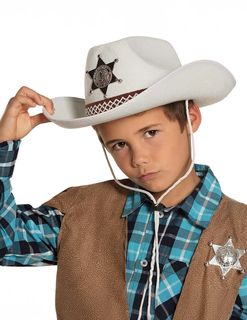 Weißer Sheriff-Hut für Kinder