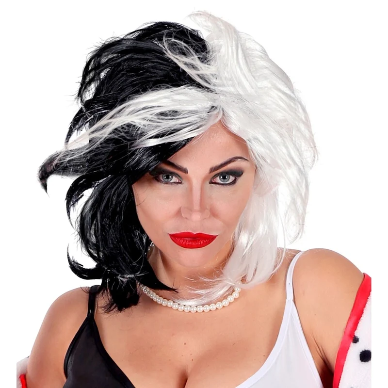 Weiß Schwarz Perücke Cruella