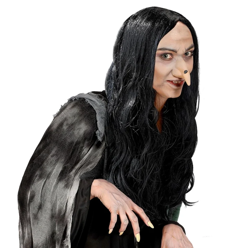 Hexenperücke Schwarz Amelia