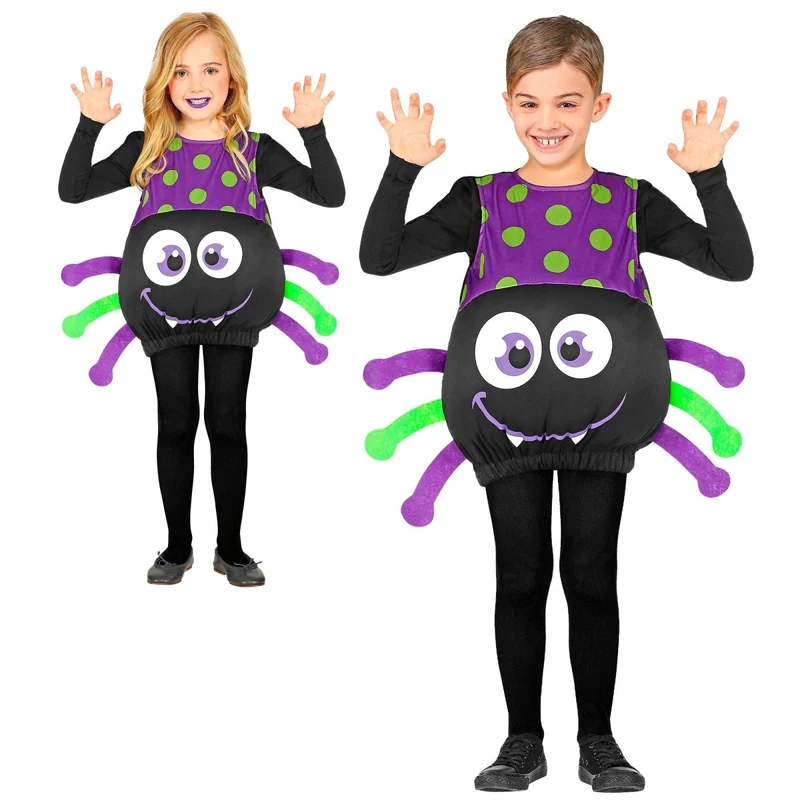 Lila Schwarz Kostüm Kind Spinne