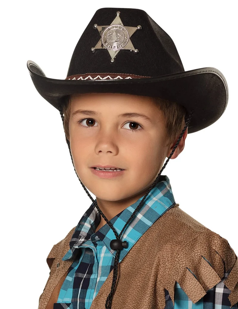 Sheriffhut schwarz für Kinder
