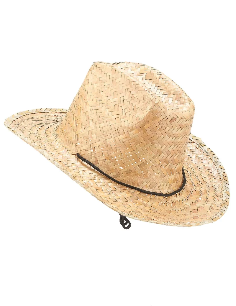 Strohhut Western für Erwachsene beige