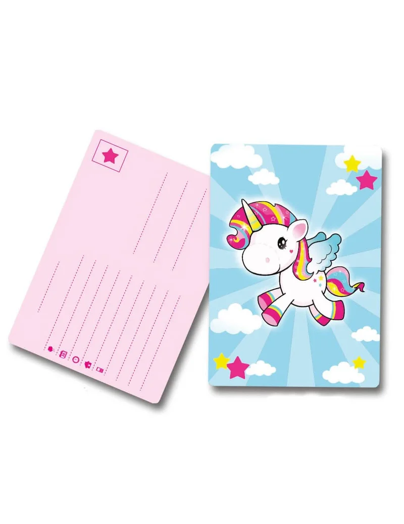 8 Einladungskarten Einhorn