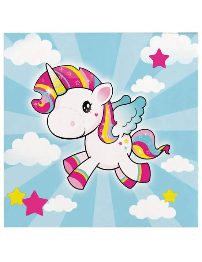 20 Papierservietten Einhorn 33 x 33 cm
