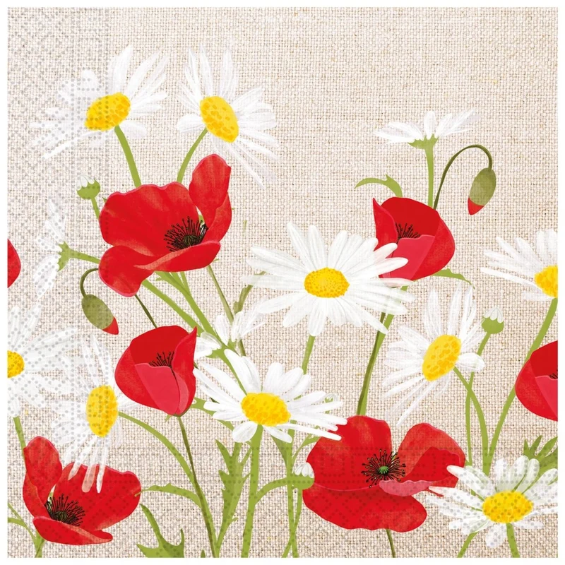 Blumenservietten Gänseblümchen 33cm 20Stück
