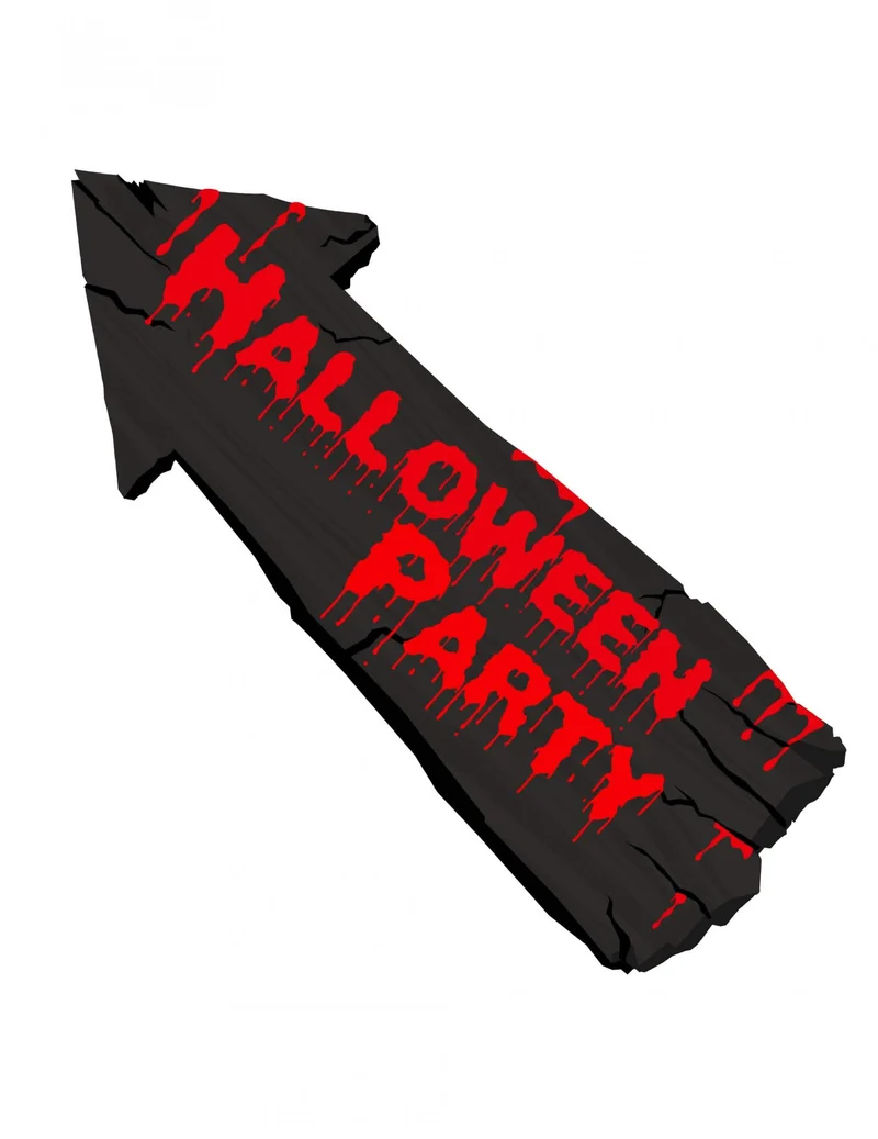 Halloween-Wanddekoration Wegweiser zur Party 57 x 19 cm