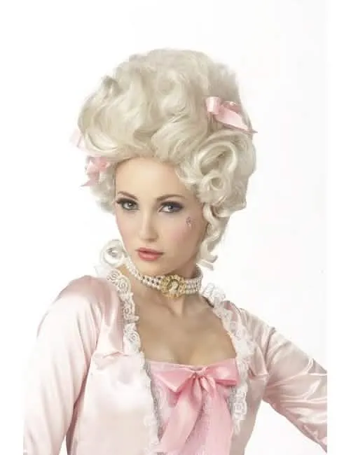 Marie Antoinette-toupierte Perücke für Damen weiss