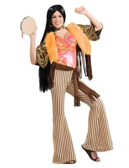 Hippie-Verkleidung für Damen 60er 70er Jahre bunt