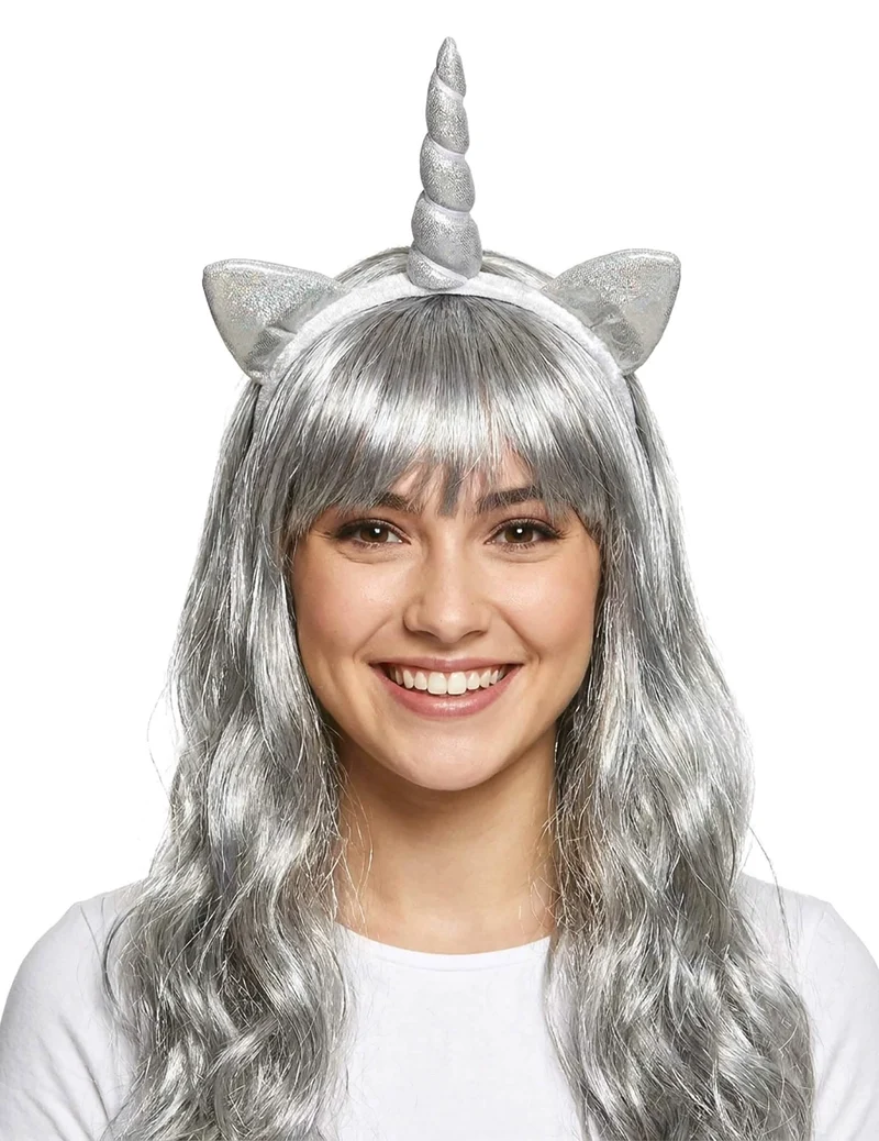 Einhorn Haarreif für Erwachsene silber