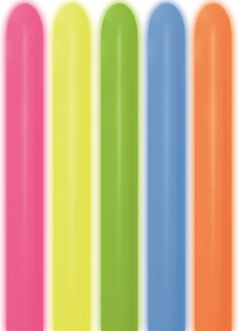 Farbige Modellierballons Neon 1,52 m 50 Stück