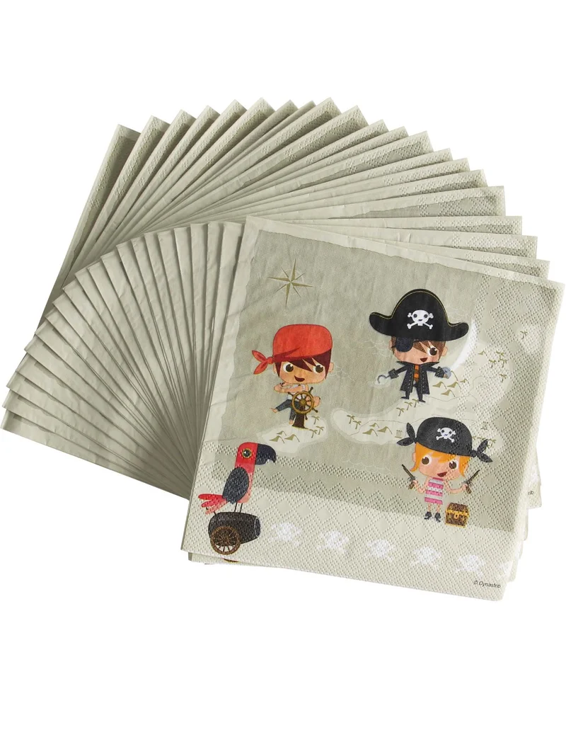 20 Servietten mit Piratenmotiv