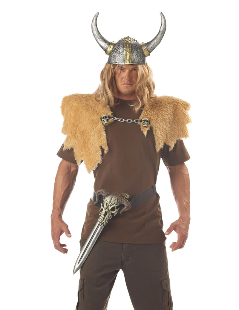Wikingerhelm in silbergrau-gold